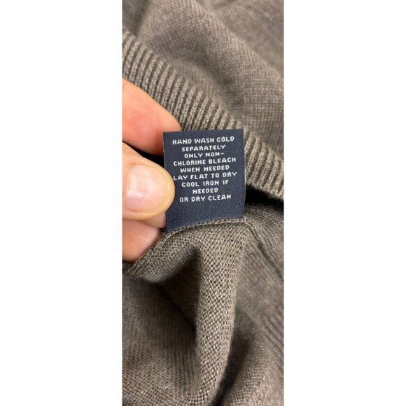Hart Schaffner Marx Sz XL Extra Fine Merino Wool Brown V-Neck Pullover EUC - Picture 5 of 6